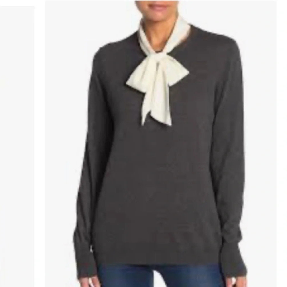 NWT 14th & Union Tie Scarf‎ Crewneck Pullover Sweater Size XL
